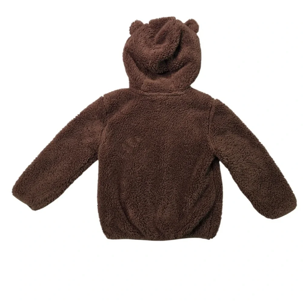 Teddy Bear Sherpa Fleece Hooded Jacket Brown Kids 5T Old Navy